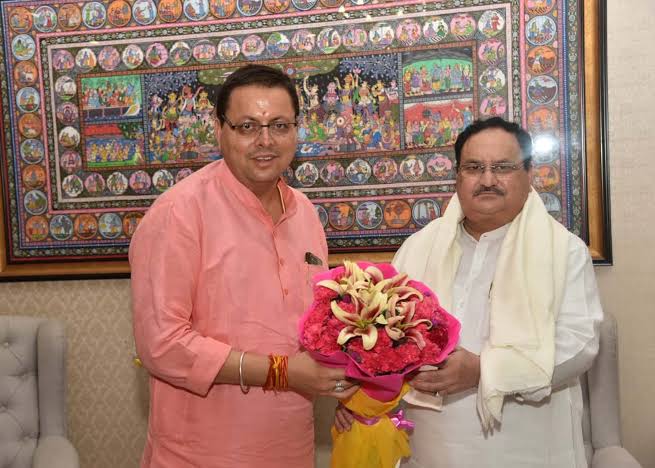 CM Dhami Met With JP Nadda : दिल्ली पहुंचे सूबे के मुखिया, जेपी नड्डा से मुलाकात कर चुनावी रणनीति की तैयार