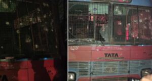 Terriorist Attack On Police Bus In Srinagar