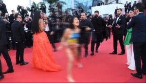 Topless Woman Ukraine Protest Cannes 2022