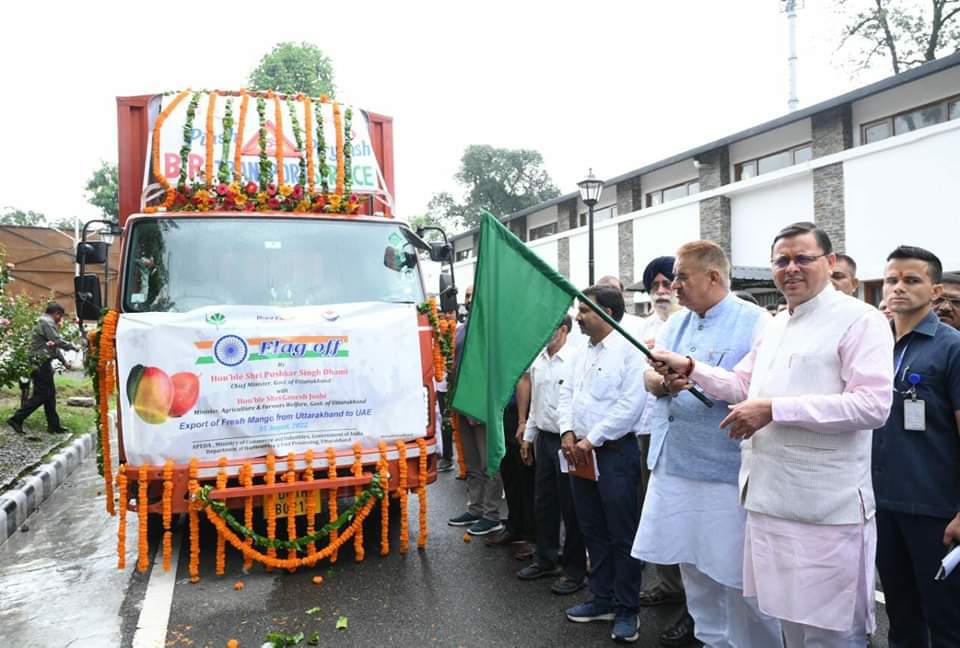 CM Dhami Flags Off Goods Truck