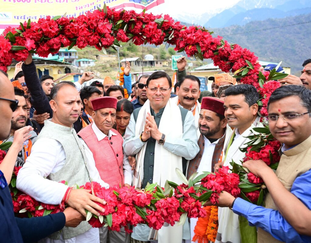 CM DHAMI ROAD SHOW IN UTTARAKASHI :