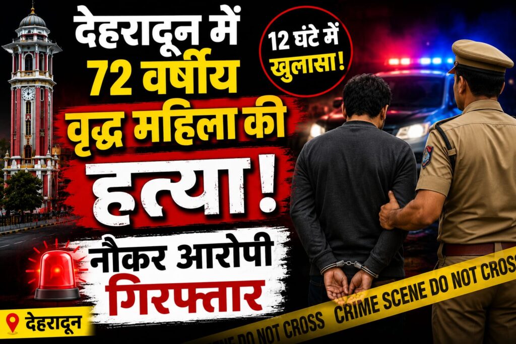 Dehradun Murder Case:देहरादून में 72 वर्षीय वृद्ध महिला की हत्या का 12 घंटे में खुलासा, नौकर आरोपी गिरफ्तार