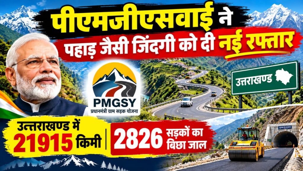 PMGSY Transforms Uttarakhand Road:पीएमजीएसवाई ने पहाड़ जैसी जिंदगी को दी नई रफ्तार, उत्तराखण्ड में 21915 किमी की 2826 सड़कों का बिछा जाल